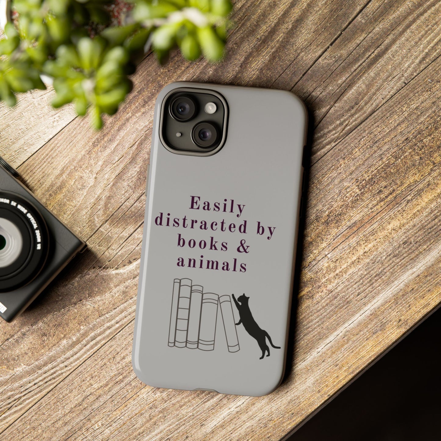 Easily Distracted by Books & Cats Phone Case