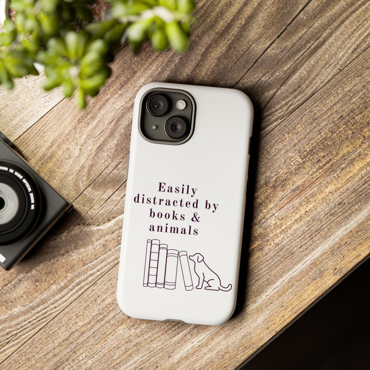 Easily Distracted by Books & Dogs Phone Case