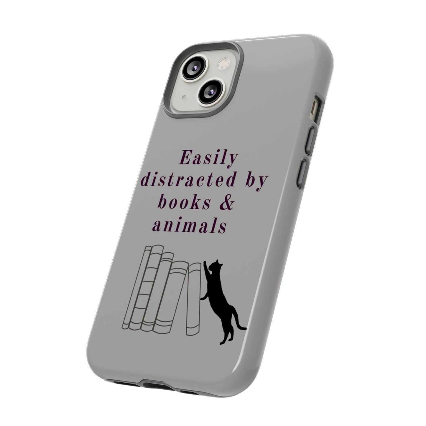 Easily Distracted by Books & Cats Phone Case