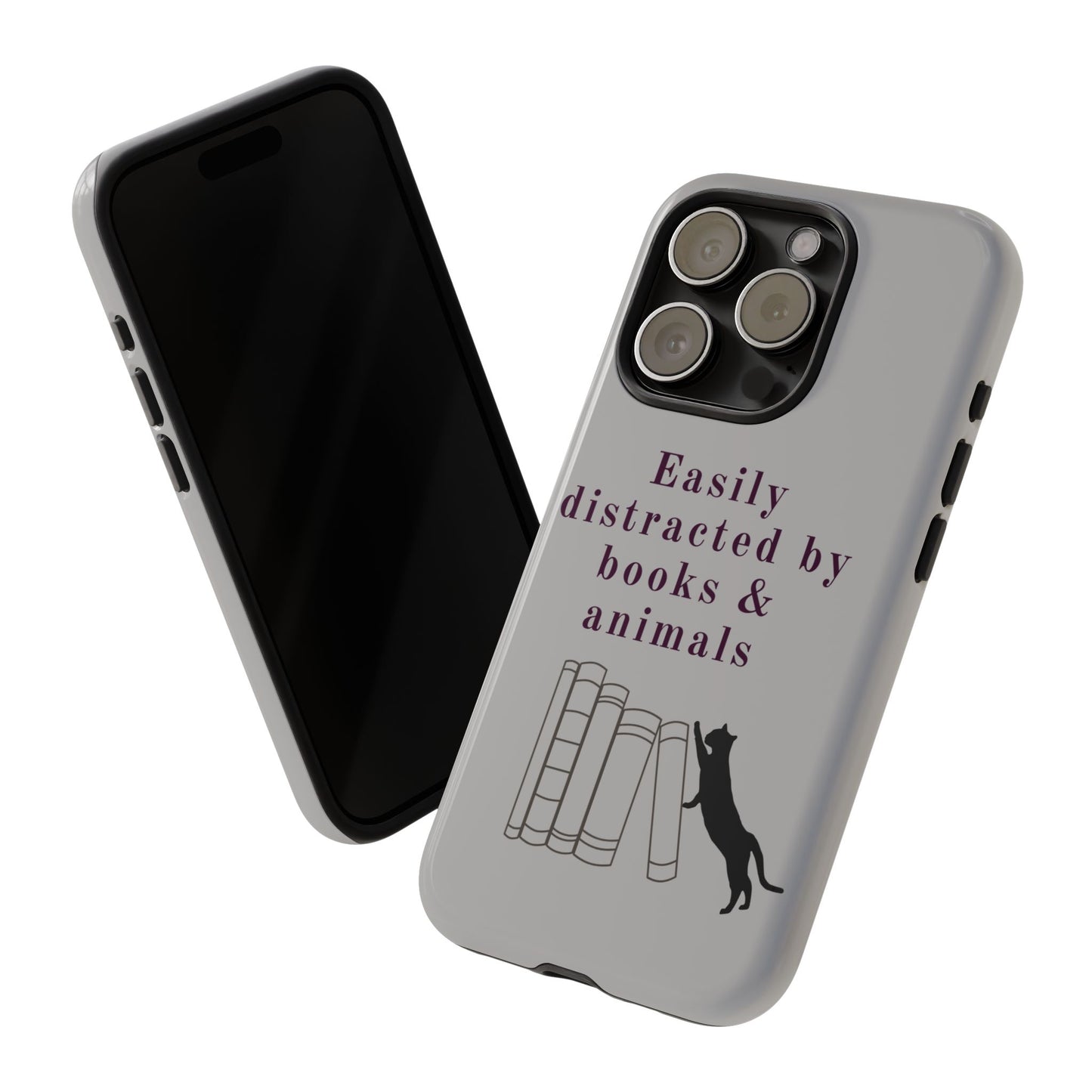 Easily Distracted by Books & Cats Phone Case