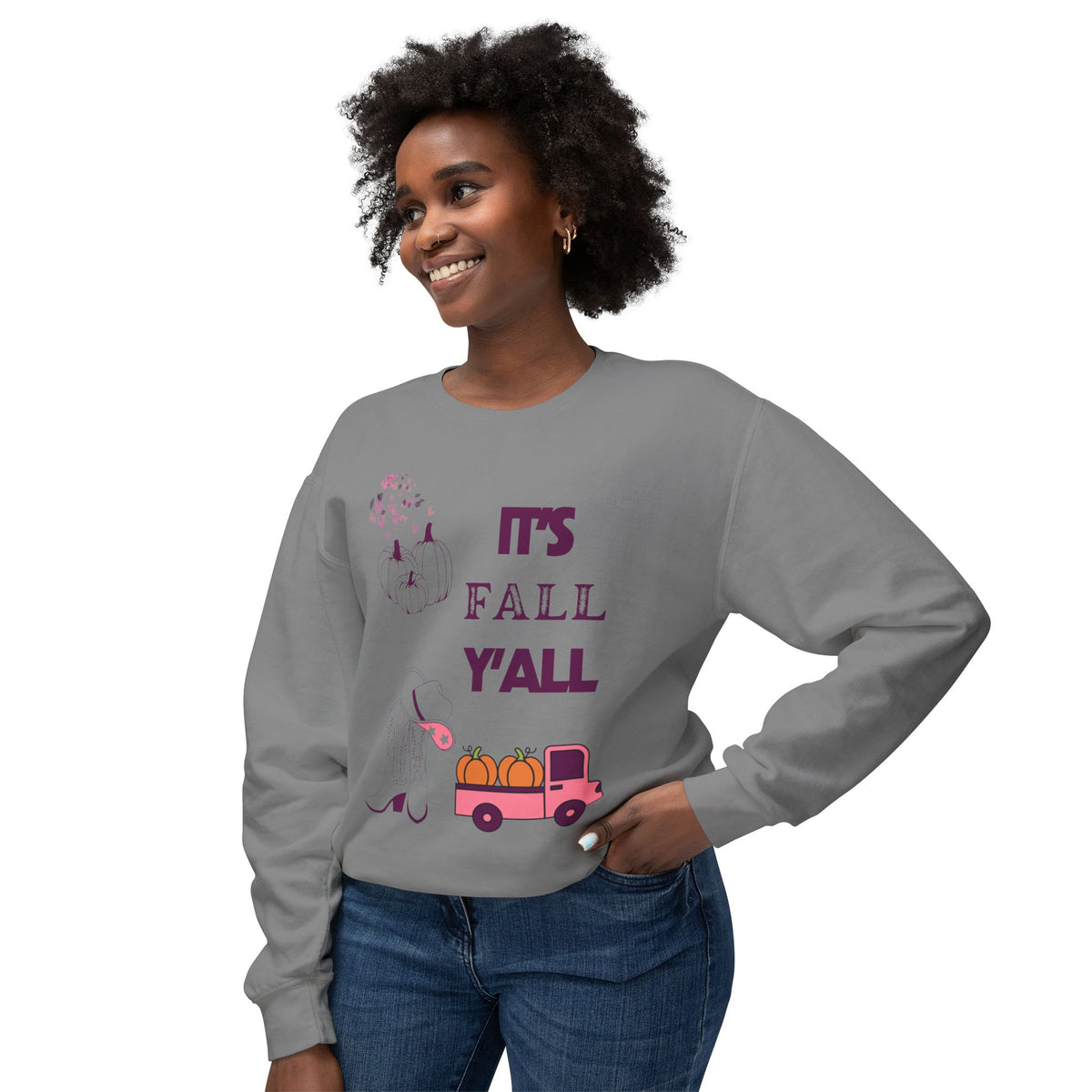 It's Fall Y'all Unisex Lightweight Crewneck Sweatshirt