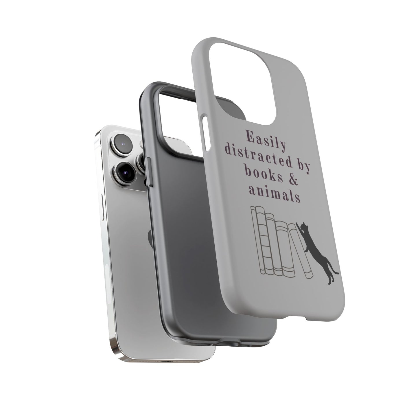 Easily Distracted by Books & Cats Phone Case