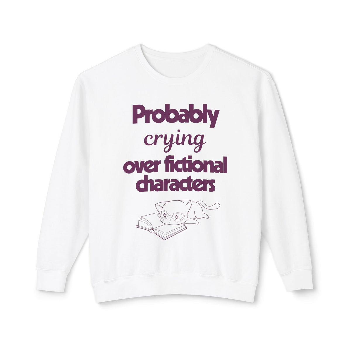 Probably Crying Unisex Lightweight Crewneck Sweatshirt