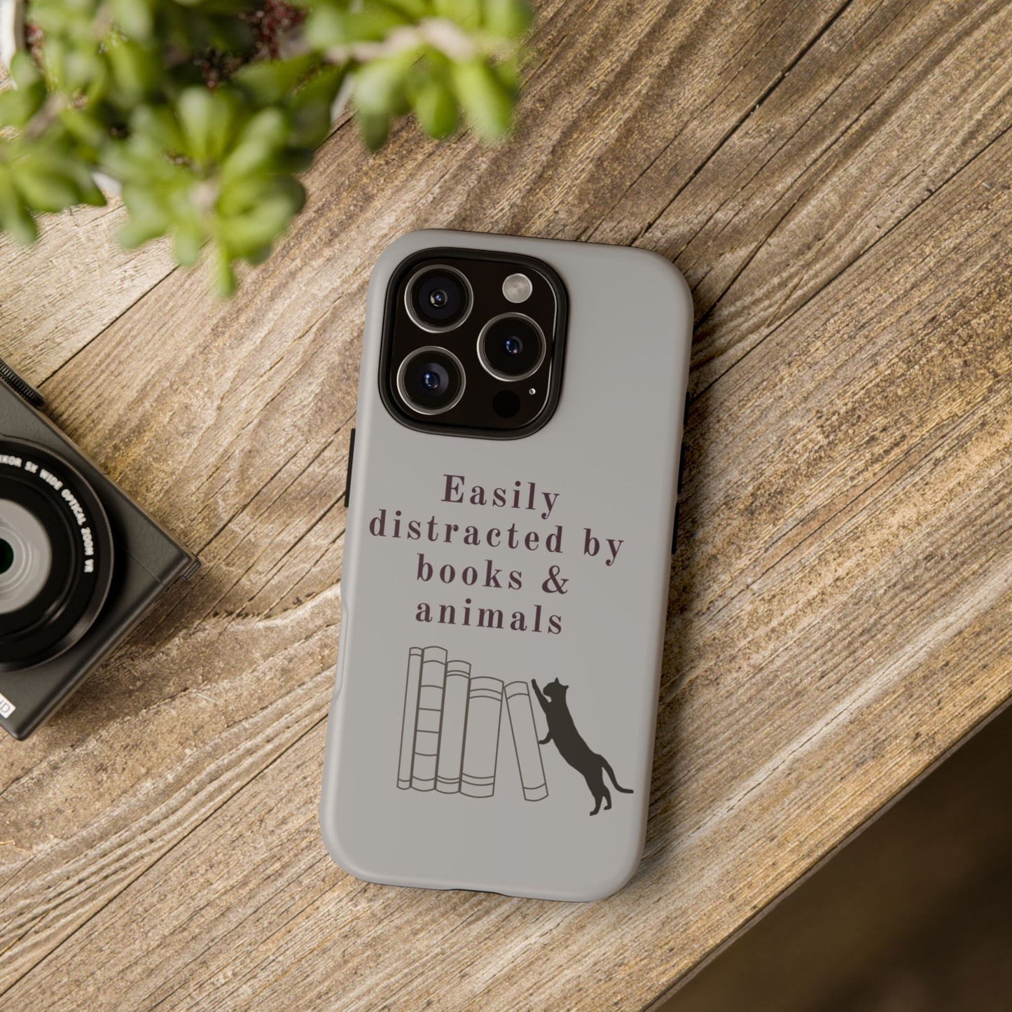 Easily Distracted by Books & Cats Phone Case
