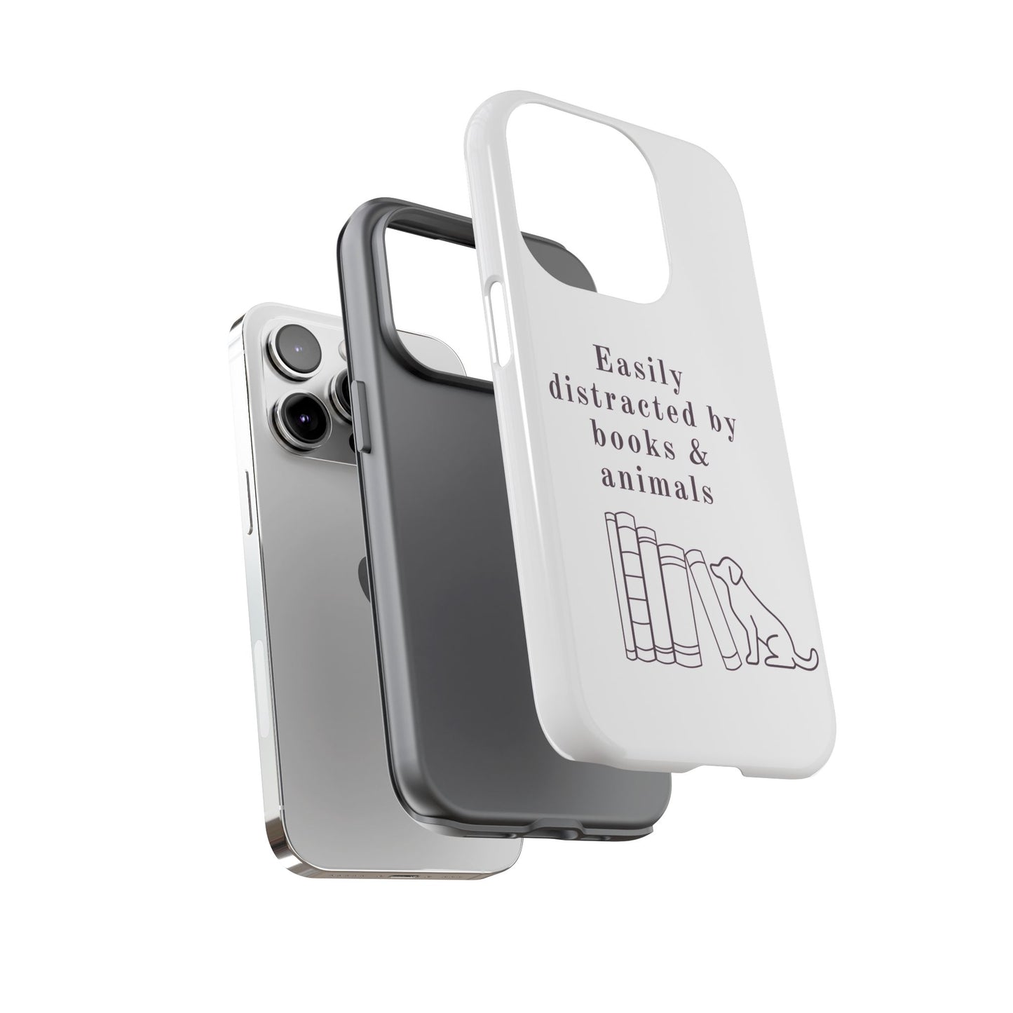 Easily Distracted by Books & Dogs Phone Case