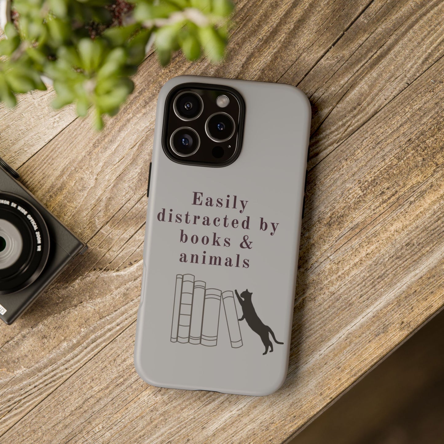 Easily Distracted by Books & Cats Phone Case