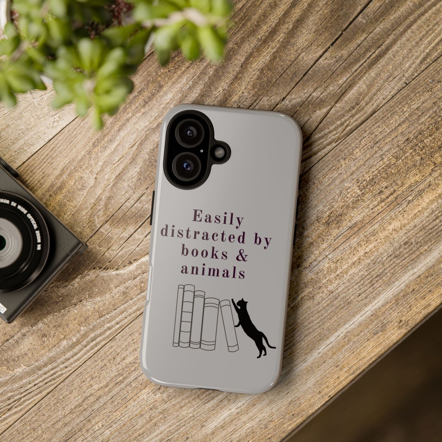 Easily Distracted by Books & Cats Phone Case