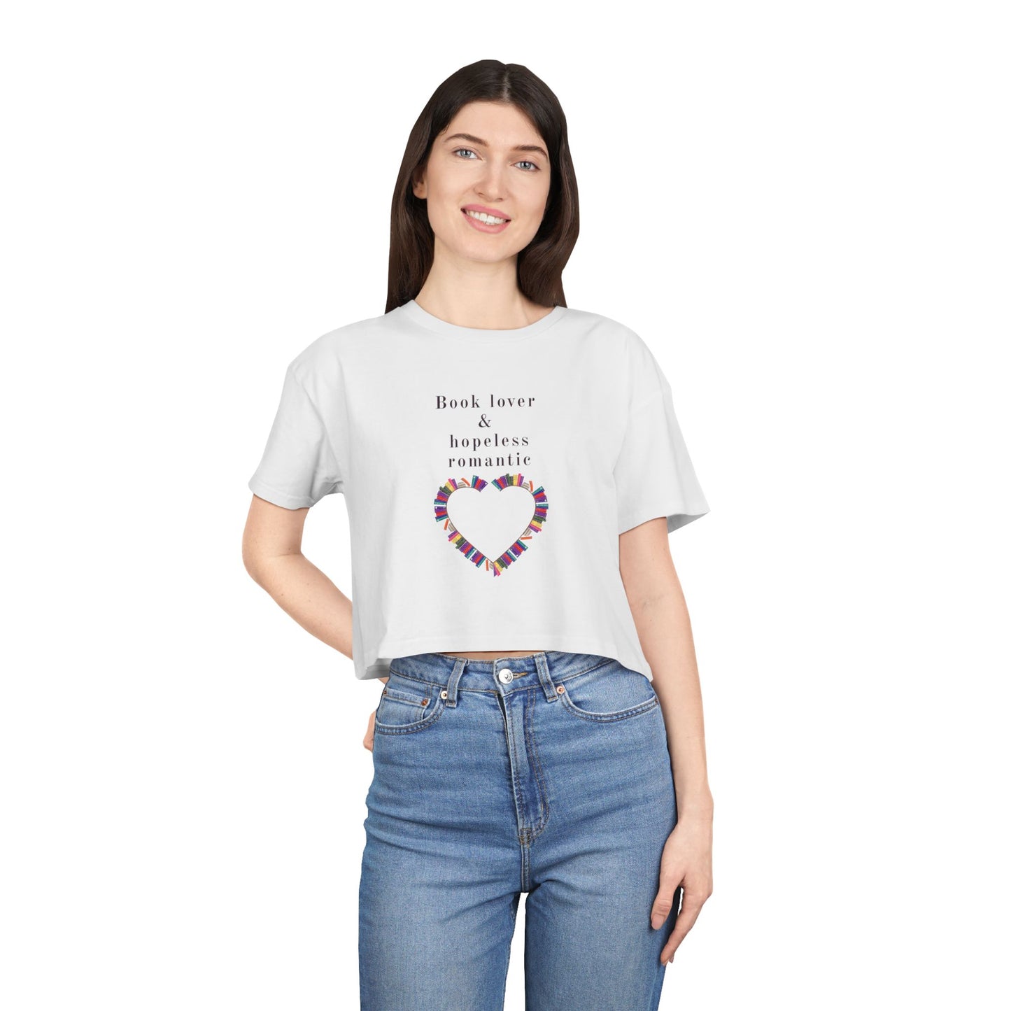 Book Lover & Hopeless Romantic Crop Tee