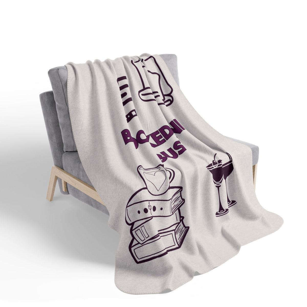 Booked and Busy Fleece Sherpa Blanket Throw