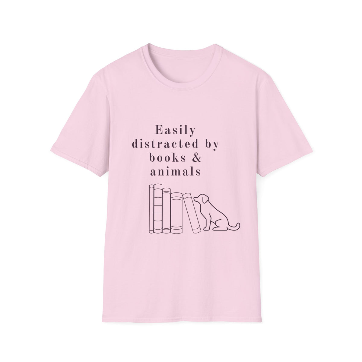 Easily Distracted by Books & Dogs T-Shirt