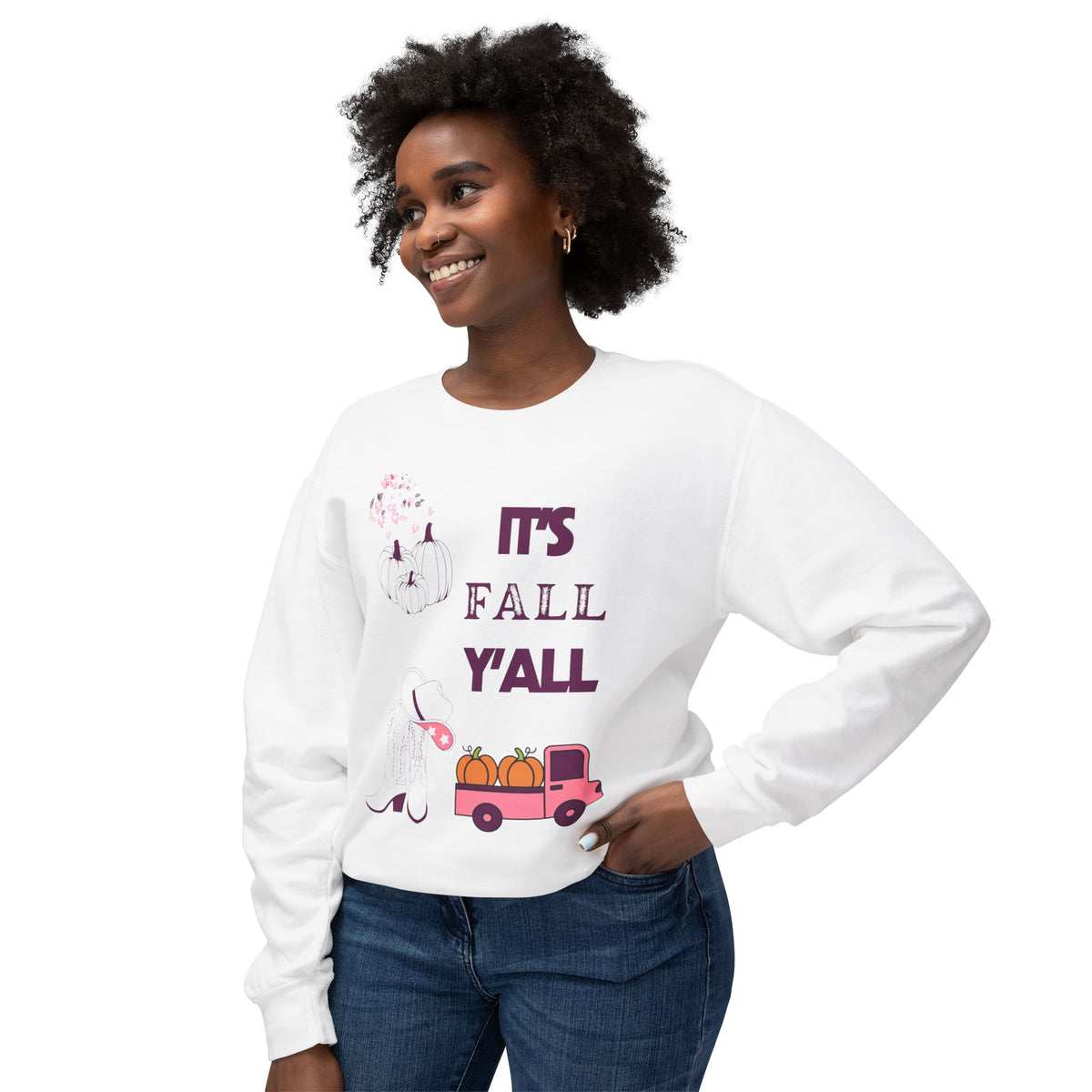 It's Fall Y'all Unisex Lightweight Crewneck Sweatshirt