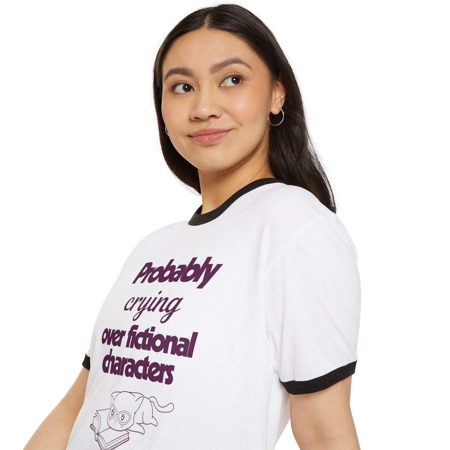 Probably Crying Unisex Cotton Ringer T-Shirt