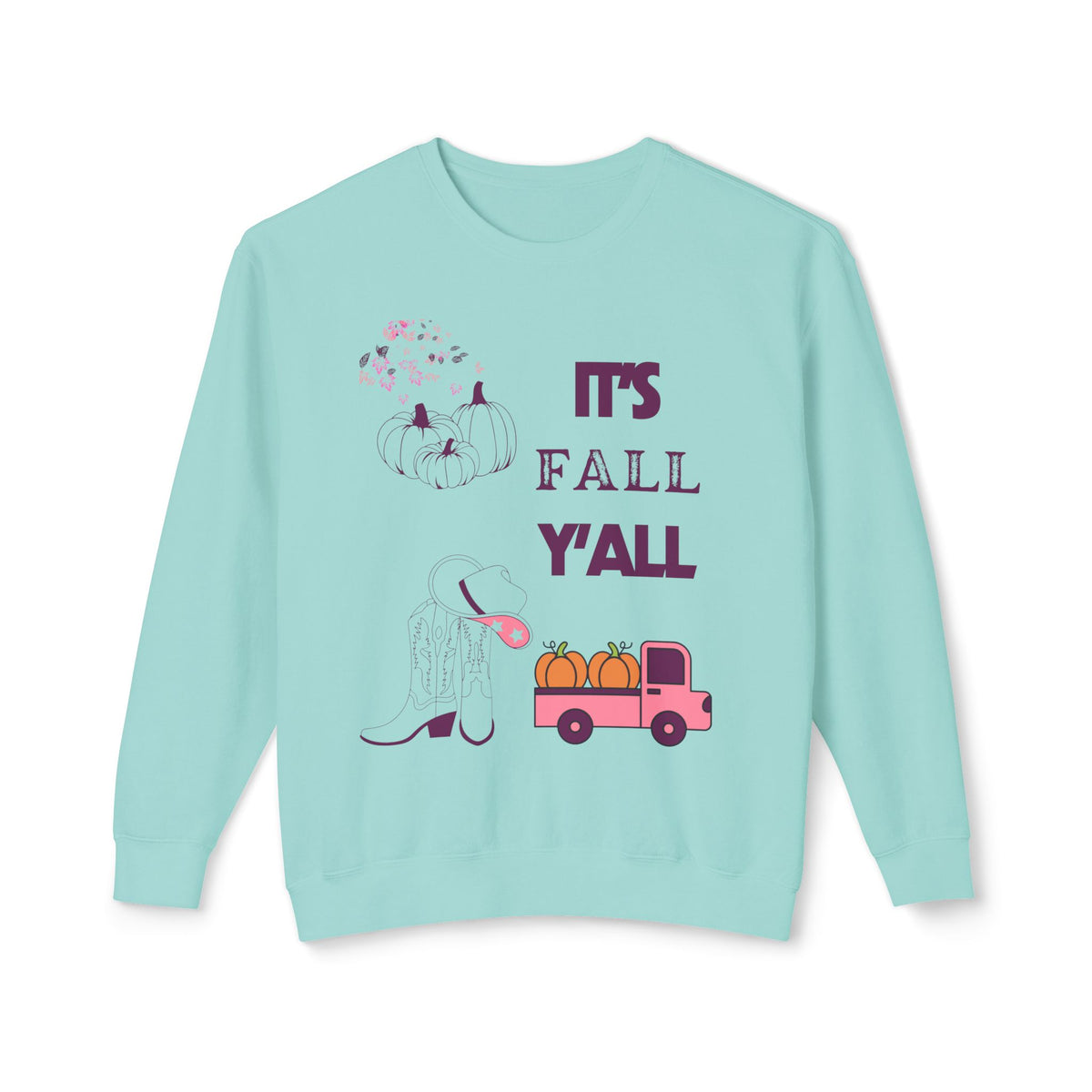 It's Fall Y'all Unisex Lightweight Crewneck Sweatshirt