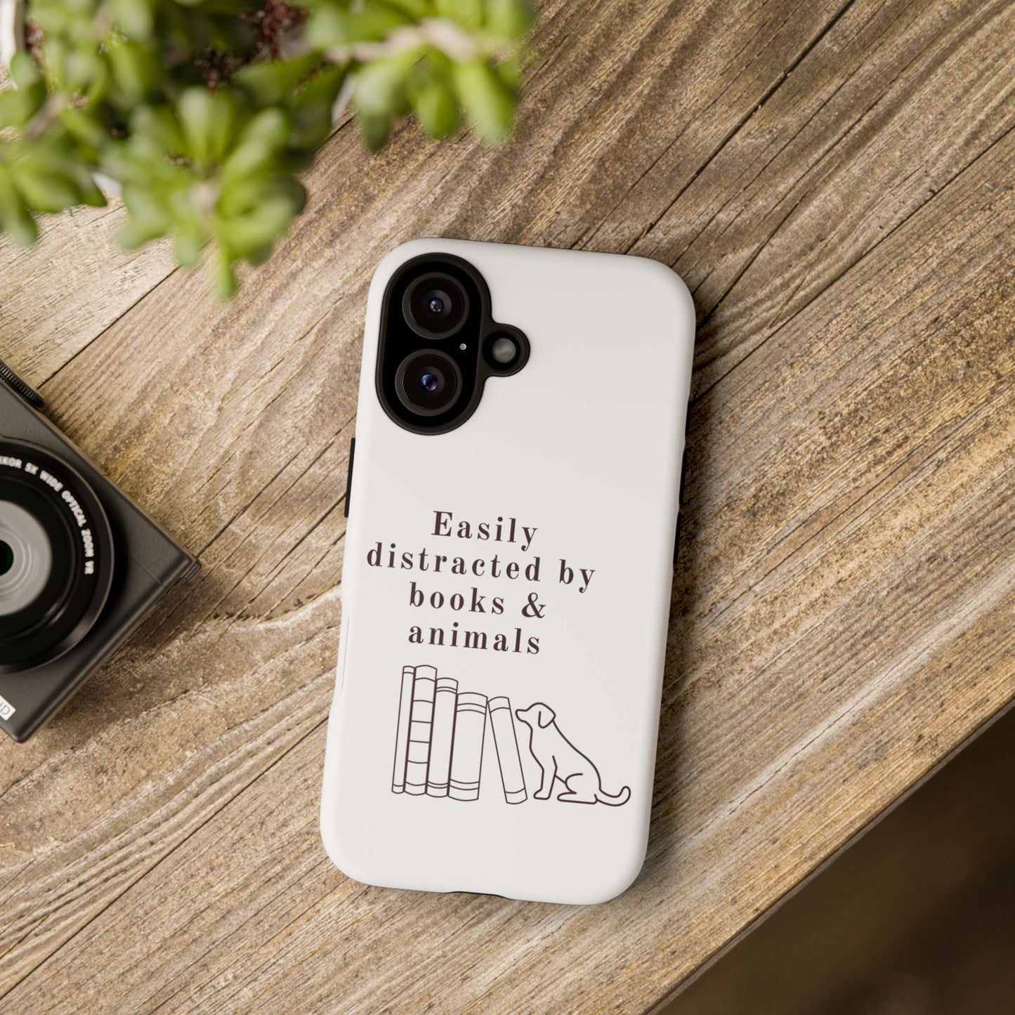 Easily Distracted by Books & Dogs Phone Case