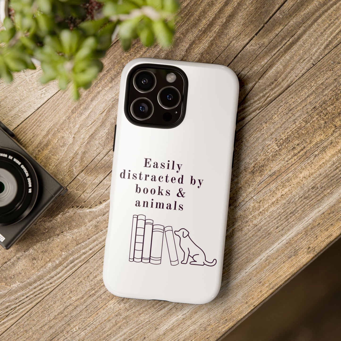 Easily Distracted by Books & Dogs Phone Case