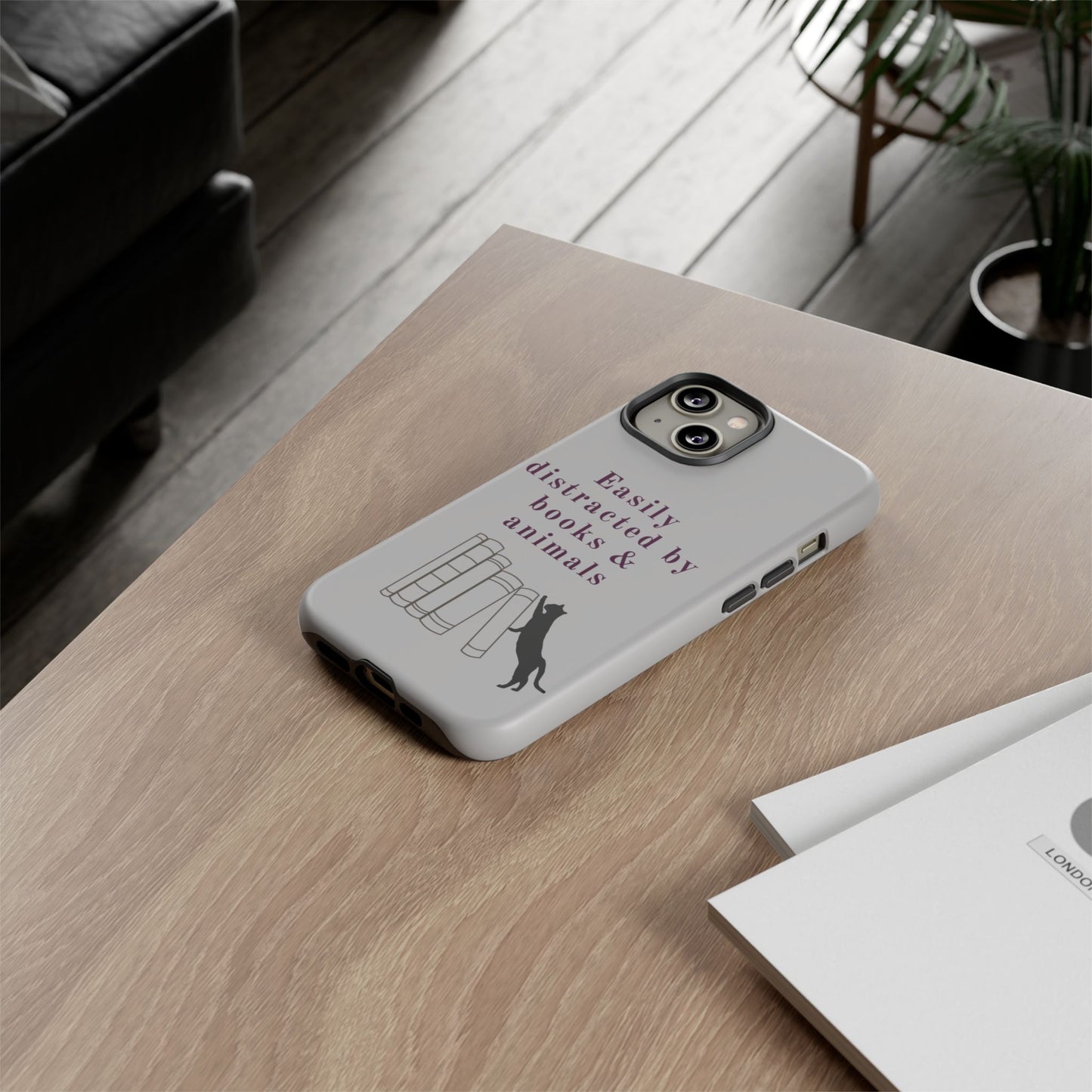 Easily Distracted by Books & Cats Phone Case