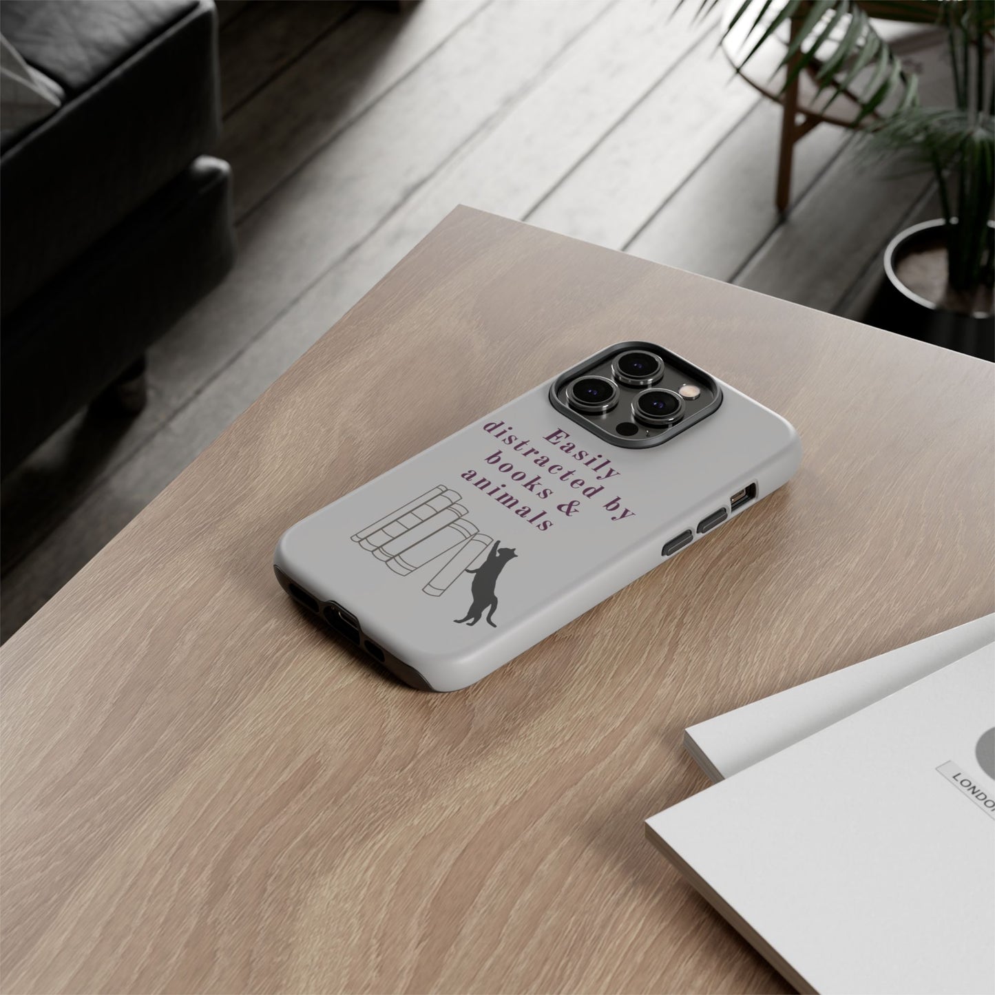Easily Distracted by Books & Cats Phone Case