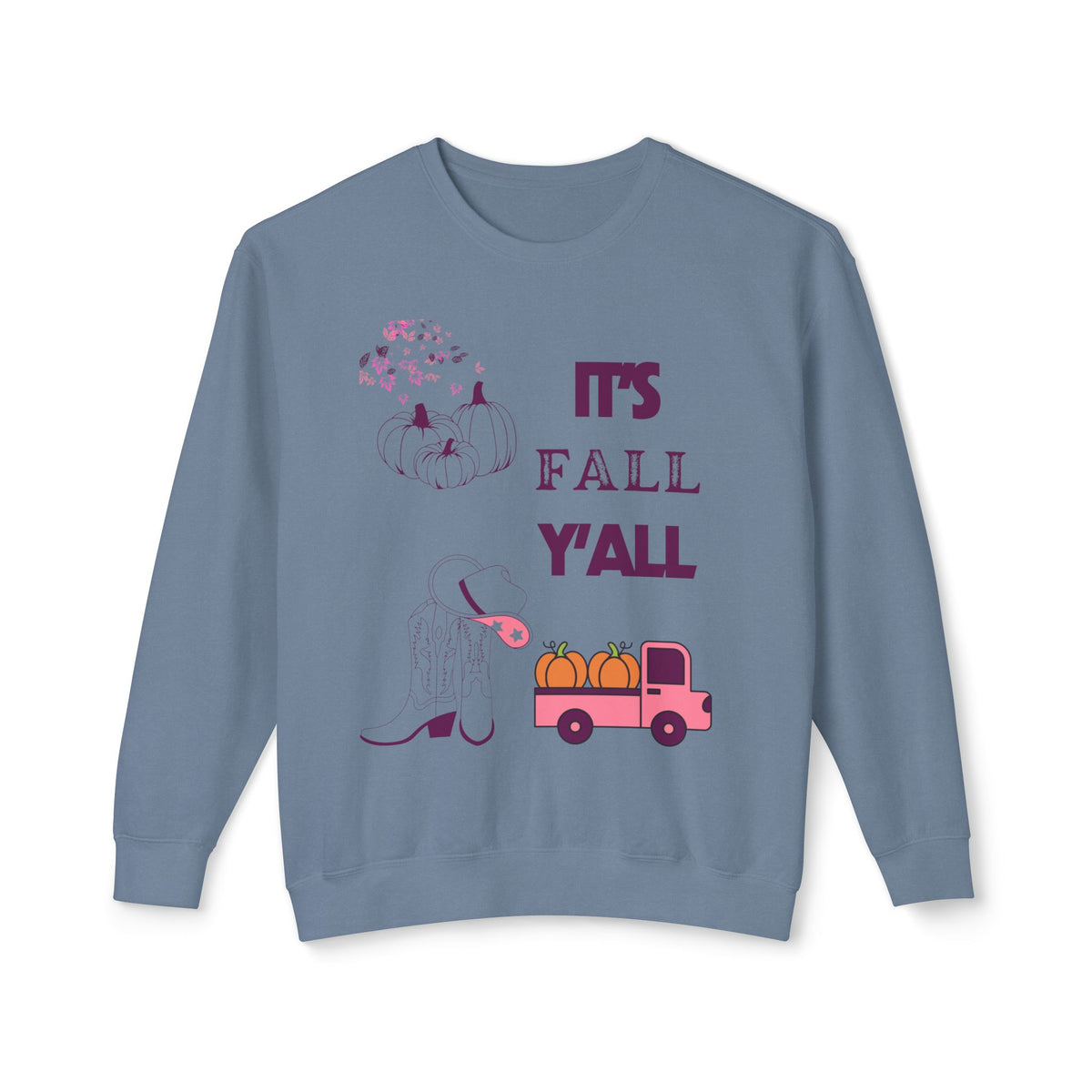 It's Fall Y'all Unisex Lightweight Crewneck Sweatshirt