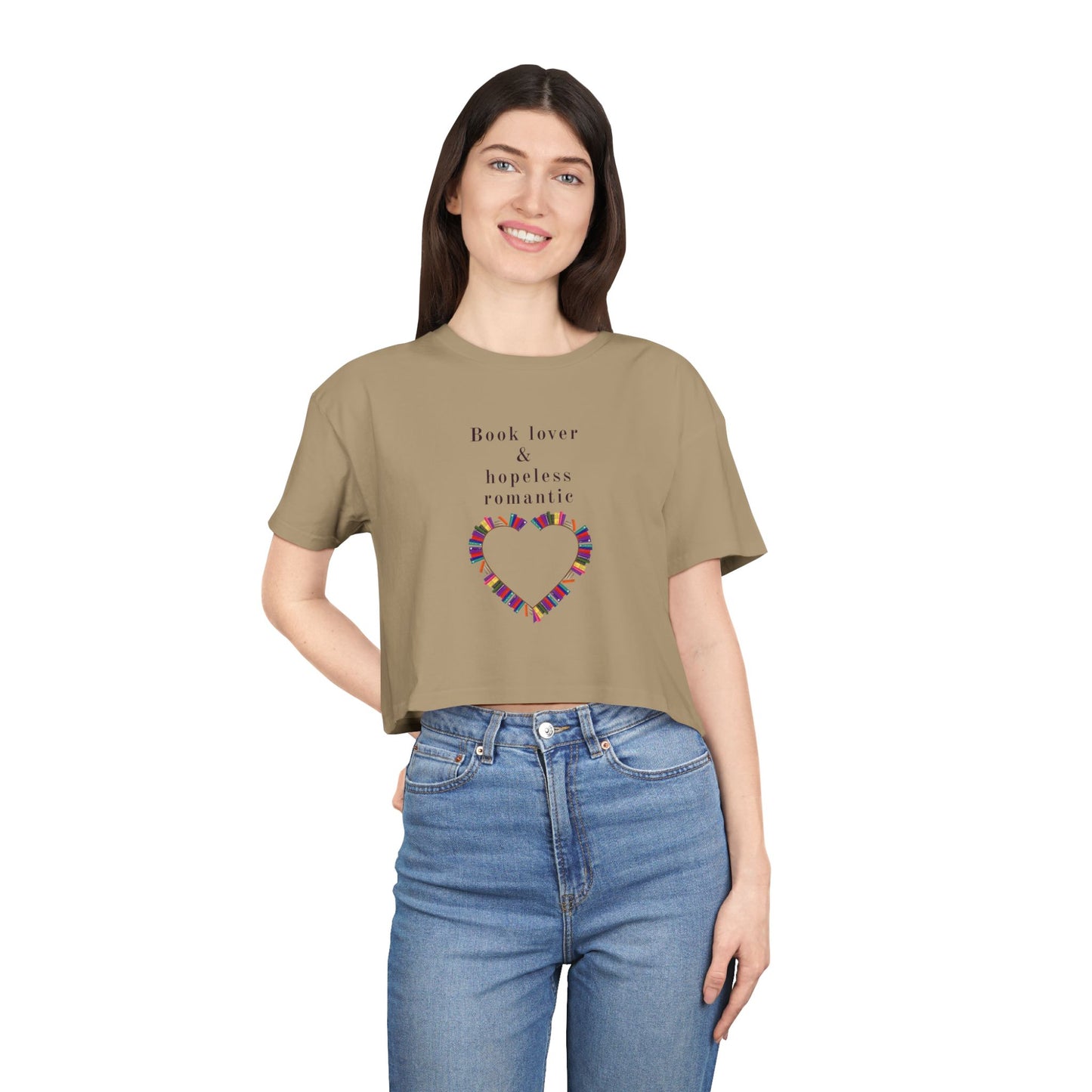 Book Lover & Hopeless Romantic Crop Tee