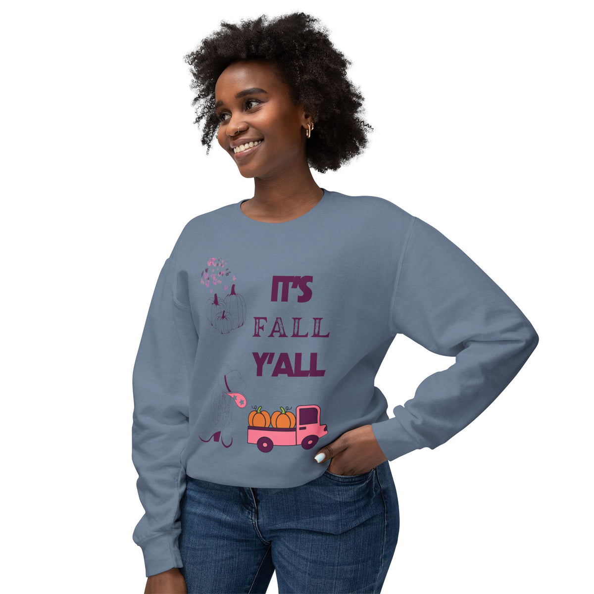 It's Fall Y'all Unisex Lightweight Crewneck Sweatshirt
