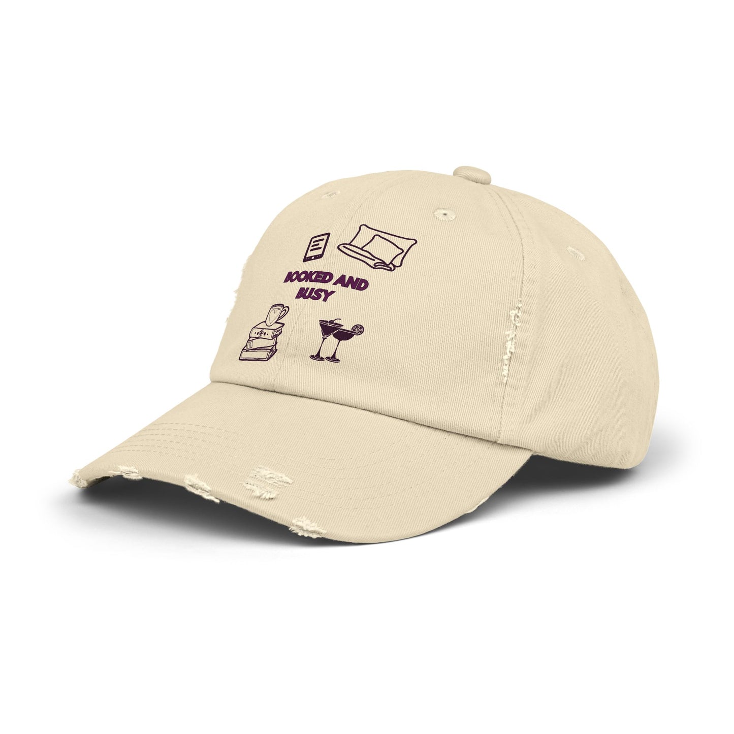 Booked and Busy Distressed Cap