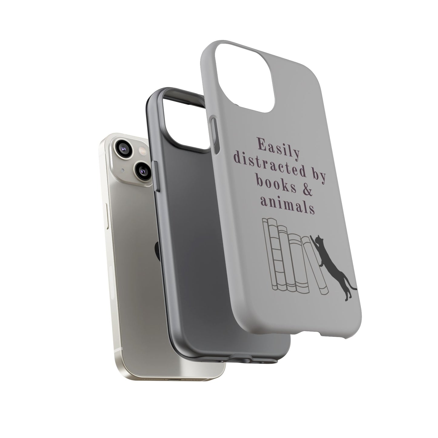 Easily Distracted by Books & Cats Phone Case