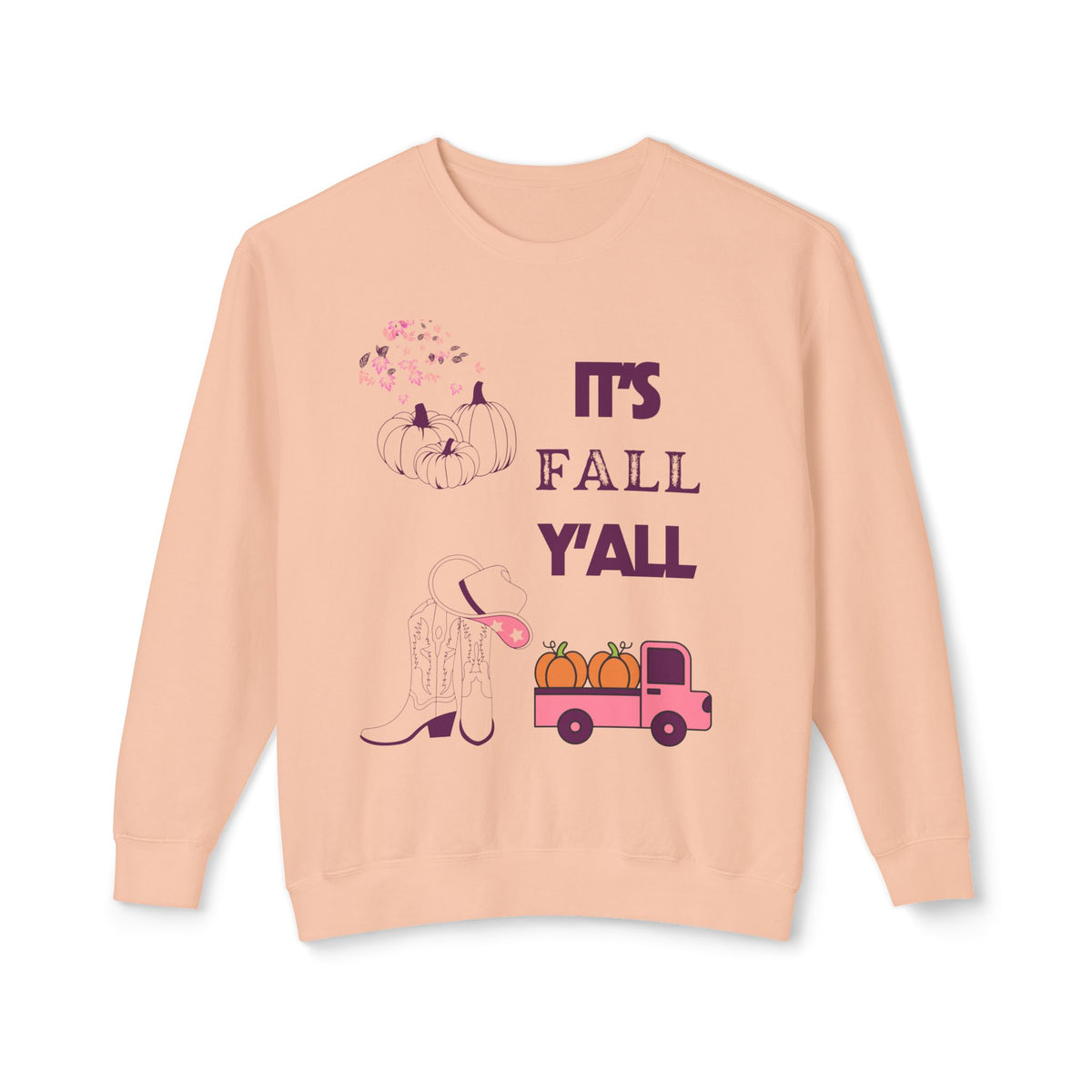 It's Fall Y'all Unisex Lightweight Crewneck Sweatshirt