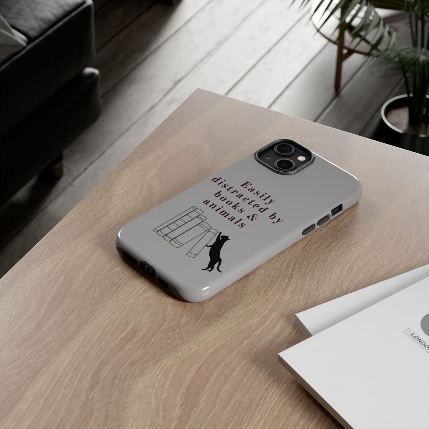 Easily Distracted by Books & Cats Phone Case