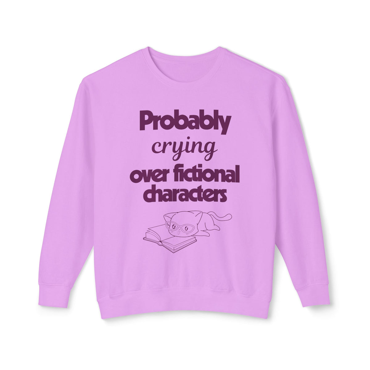 Probably Crying Unisex Lightweight Crewneck Sweatshirt