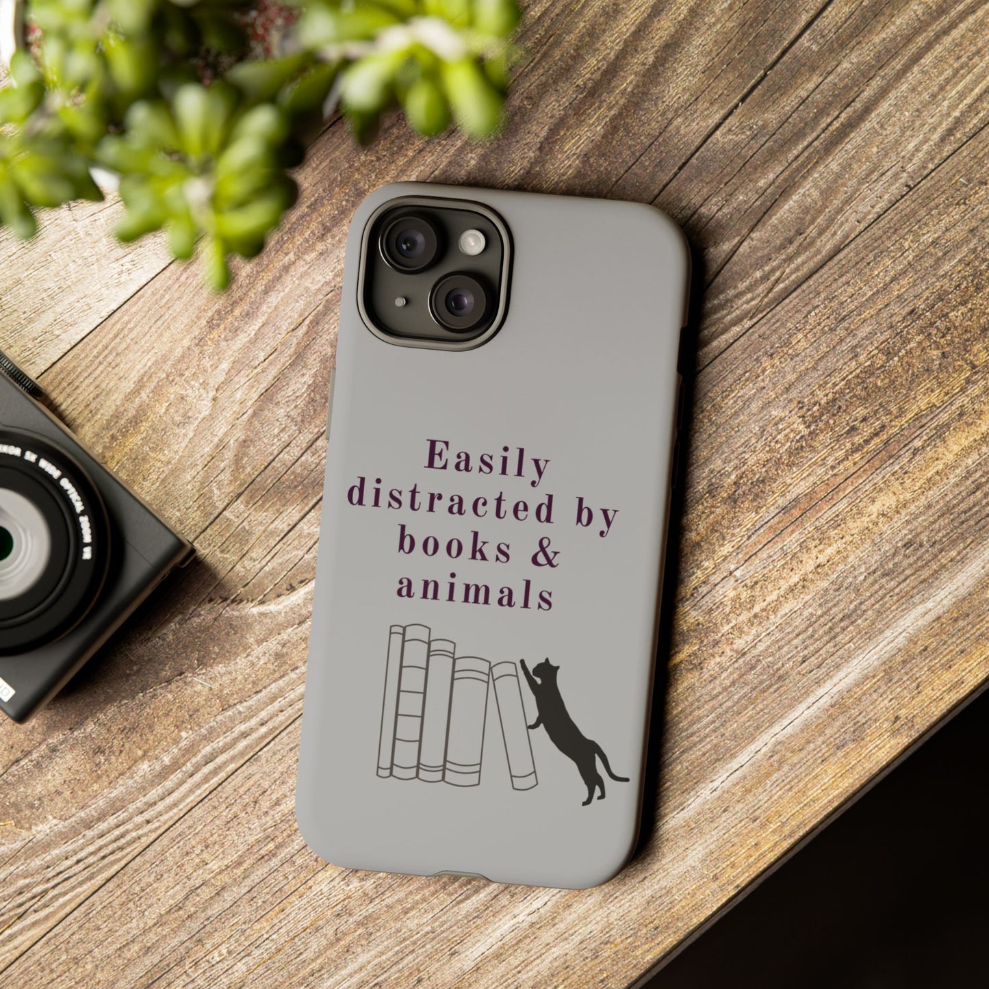 Easily Distracted by Books & Cats Phone Case