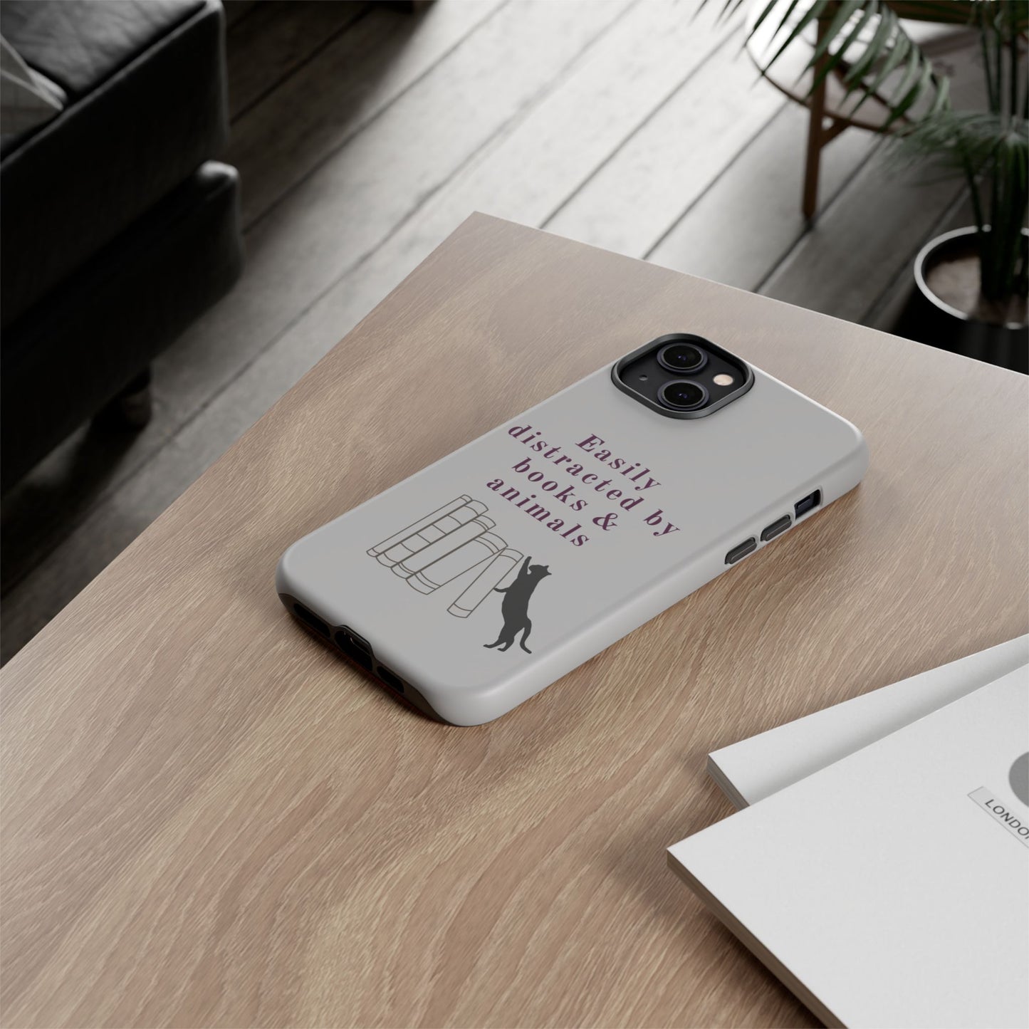 Easily Distracted by Books & Cats Phone Case