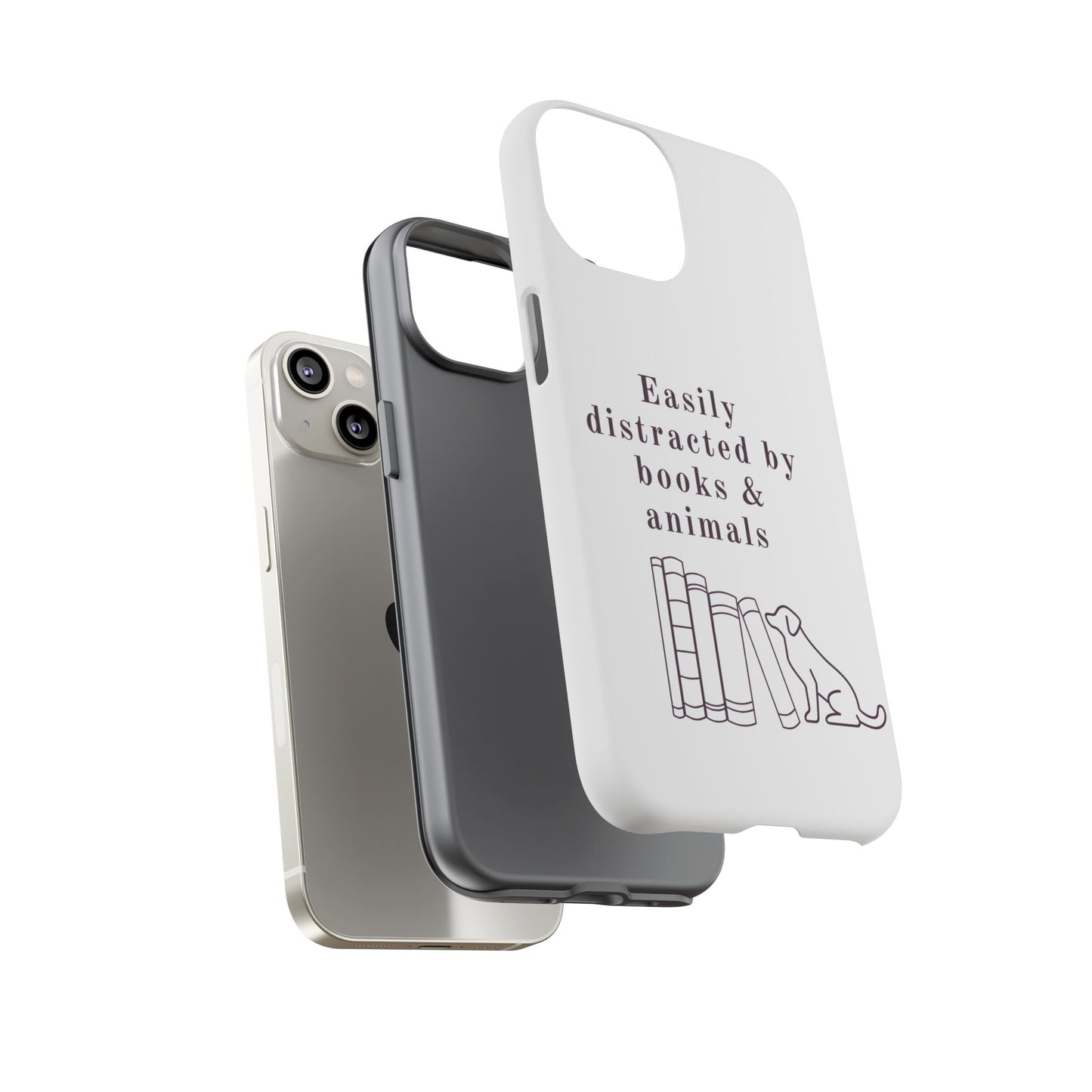 Easily Distracted by Books & Dogs Phone Case