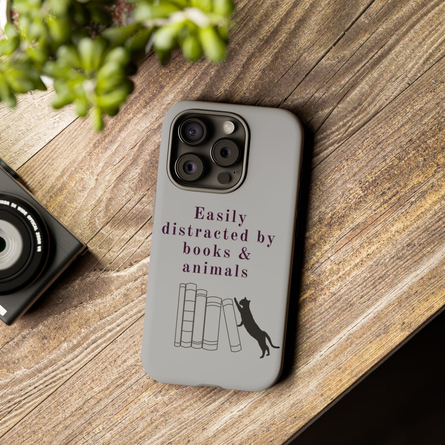 Easily Distracted by Books & Cats Phone Case