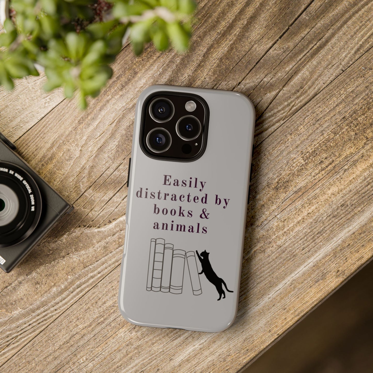 Easily Distracted by Books & Cats Phone Case