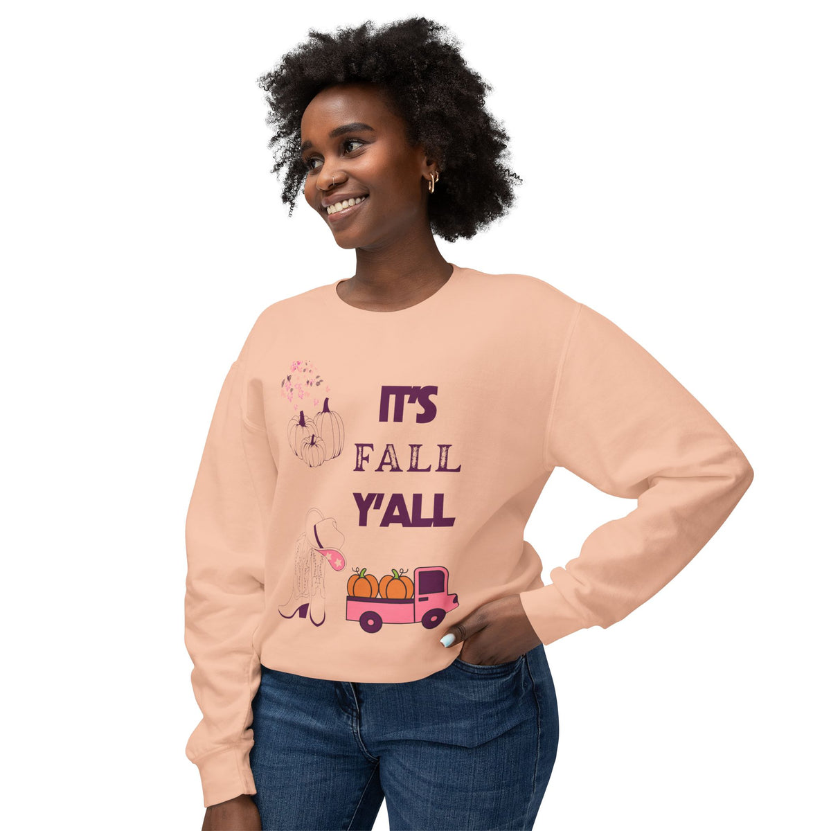 It's Fall Y'all Unisex Lightweight Crewneck Sweatshirt