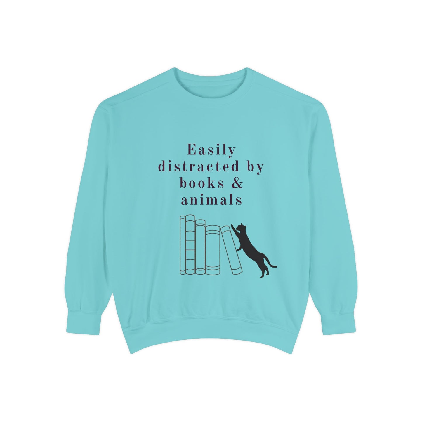 Easily Distracted by Books & Cats Sweatshirt