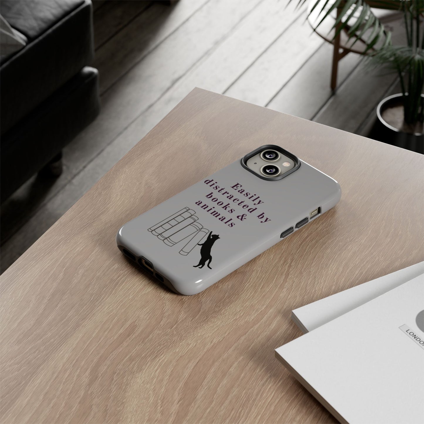 Easily Distracted by Books & Cats Phone Case
