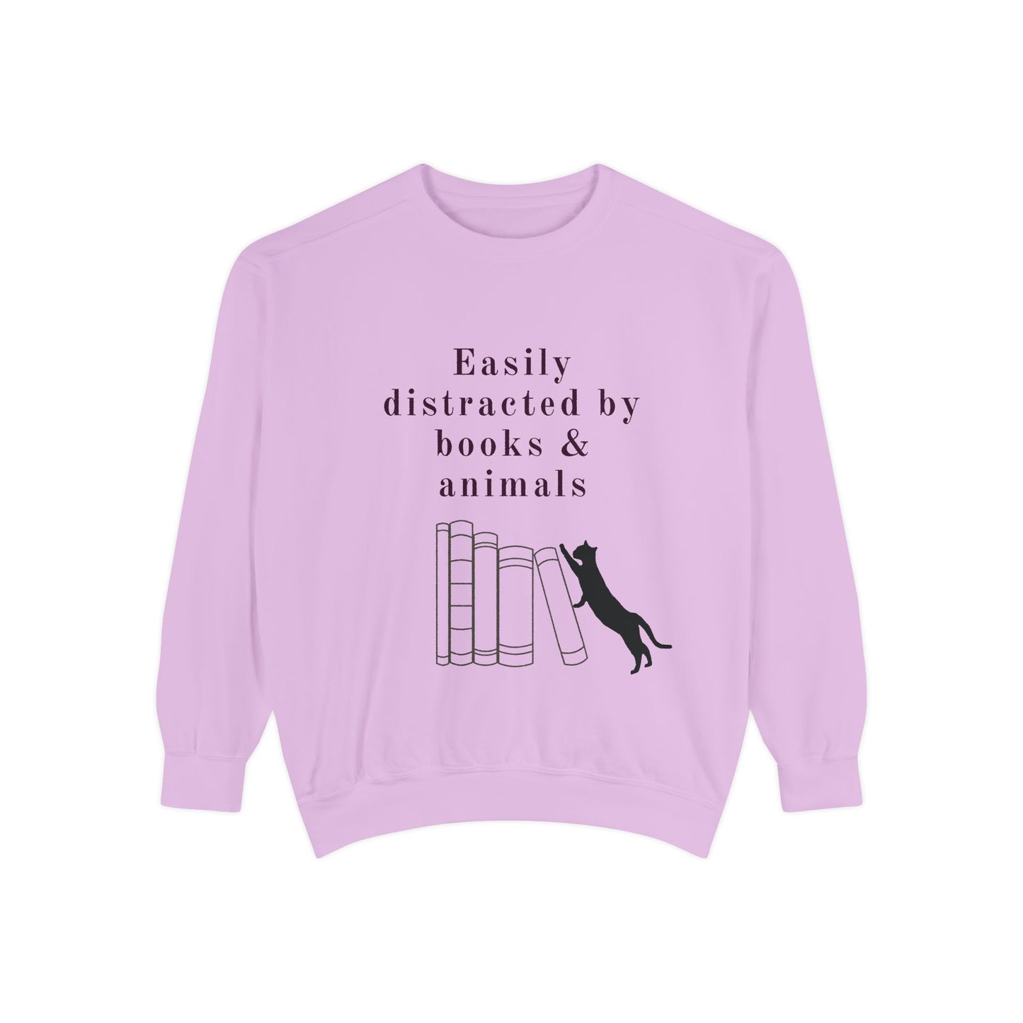 Easily Distracted by Books & Cats Sweatshirt
