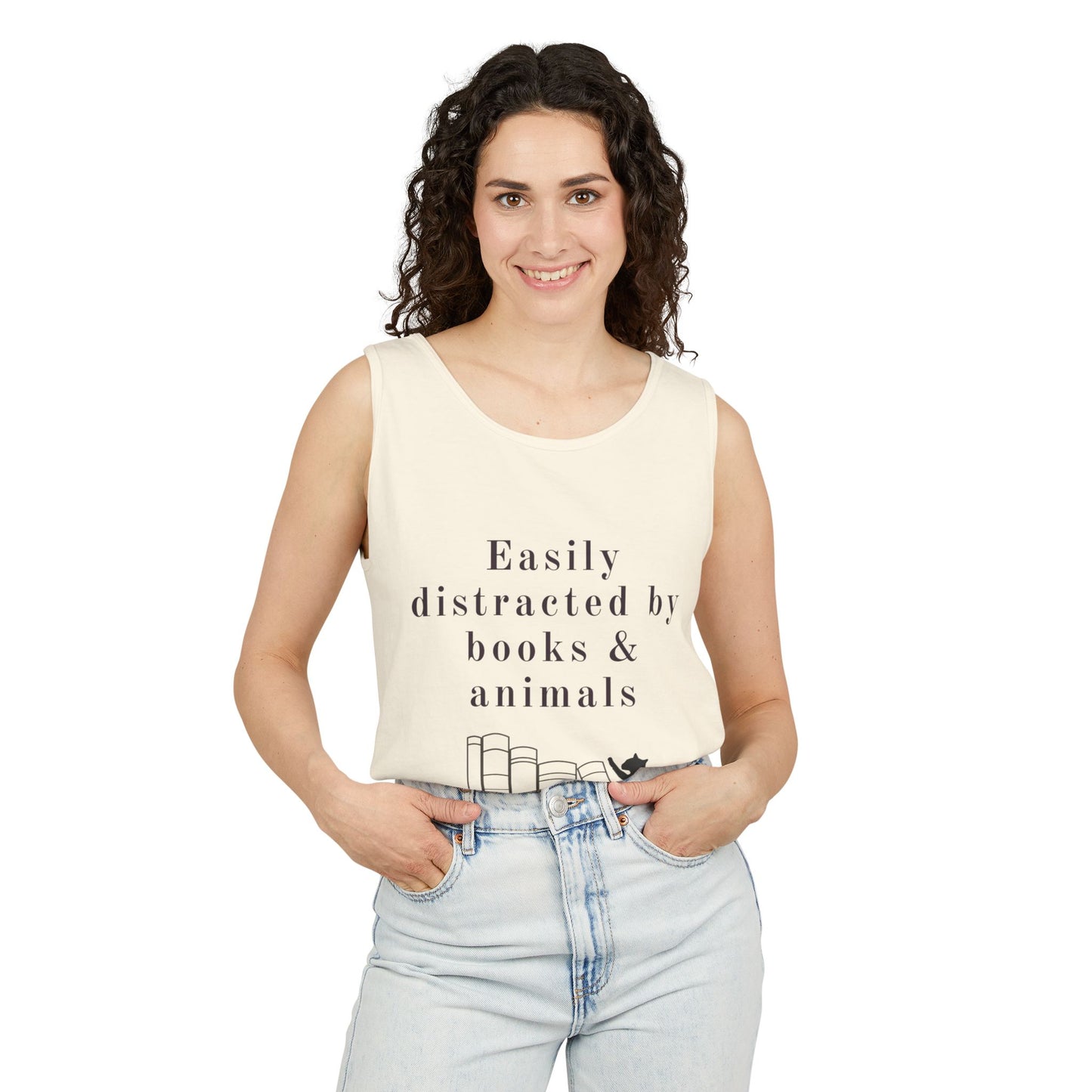 Easily Distracted by Books & Cats Tank Top