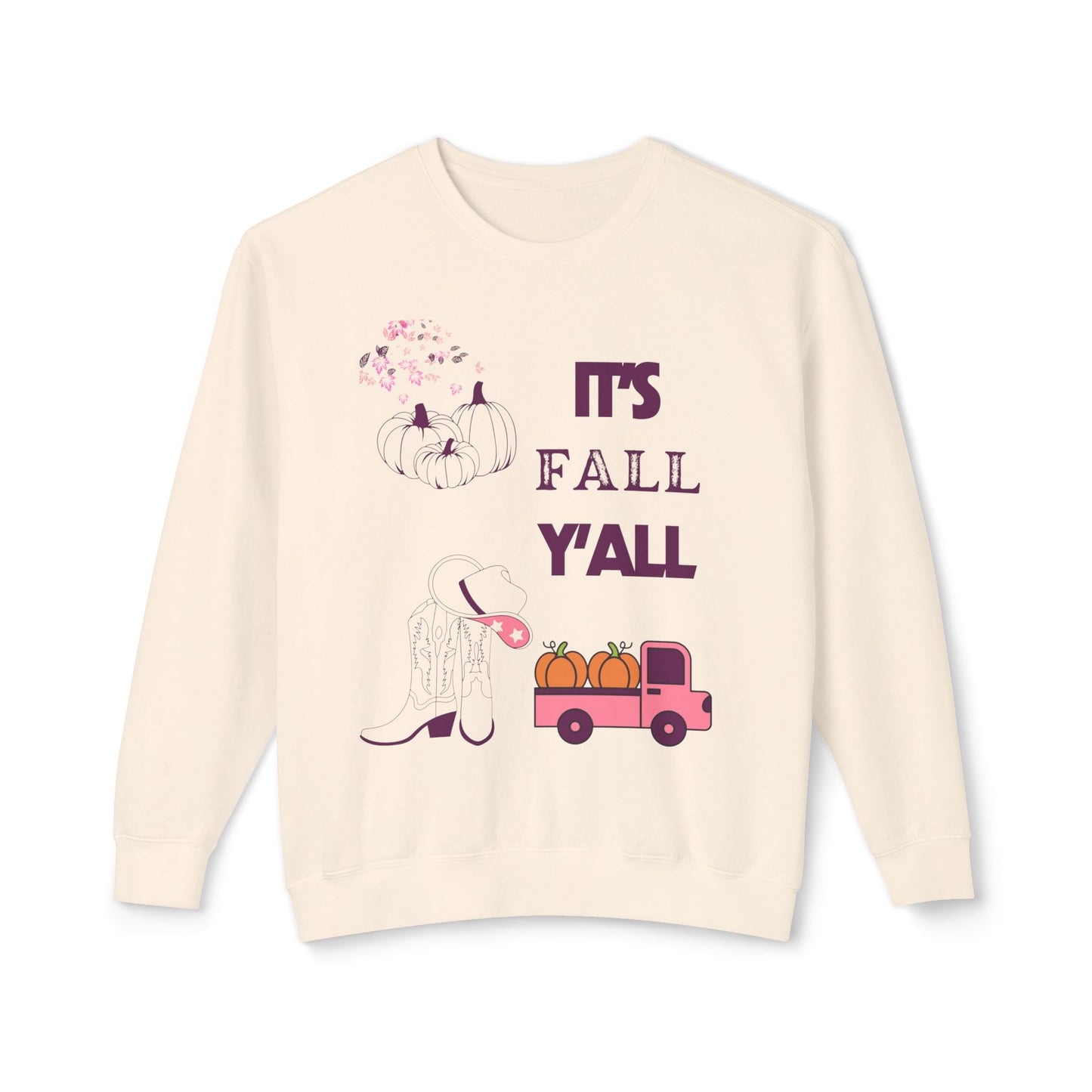 It's Fall Y'all Unisex Lightweight Crewneck Sweatshirt