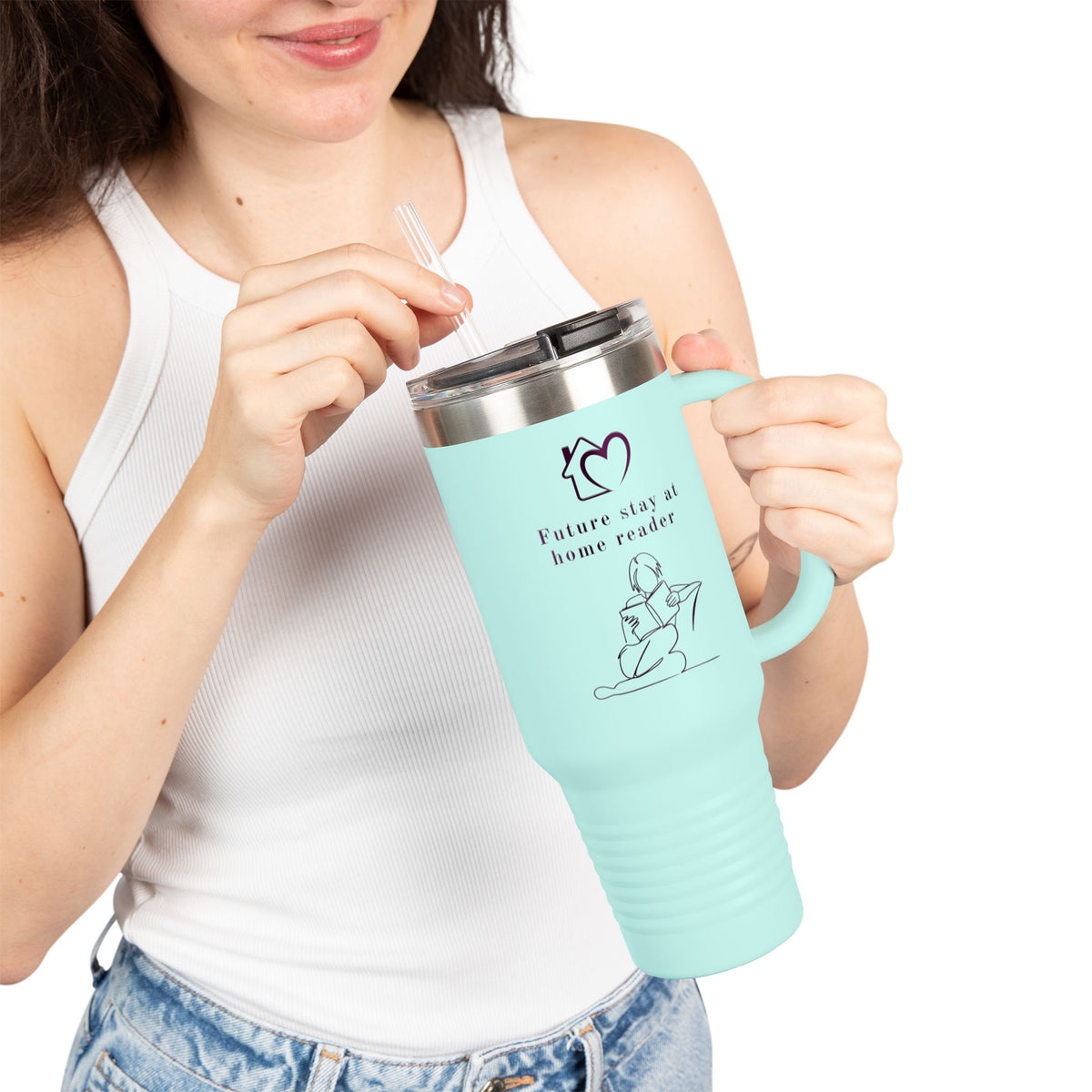 Future Stay-at-Home Reader Insulated Travel Mug, 40oz
