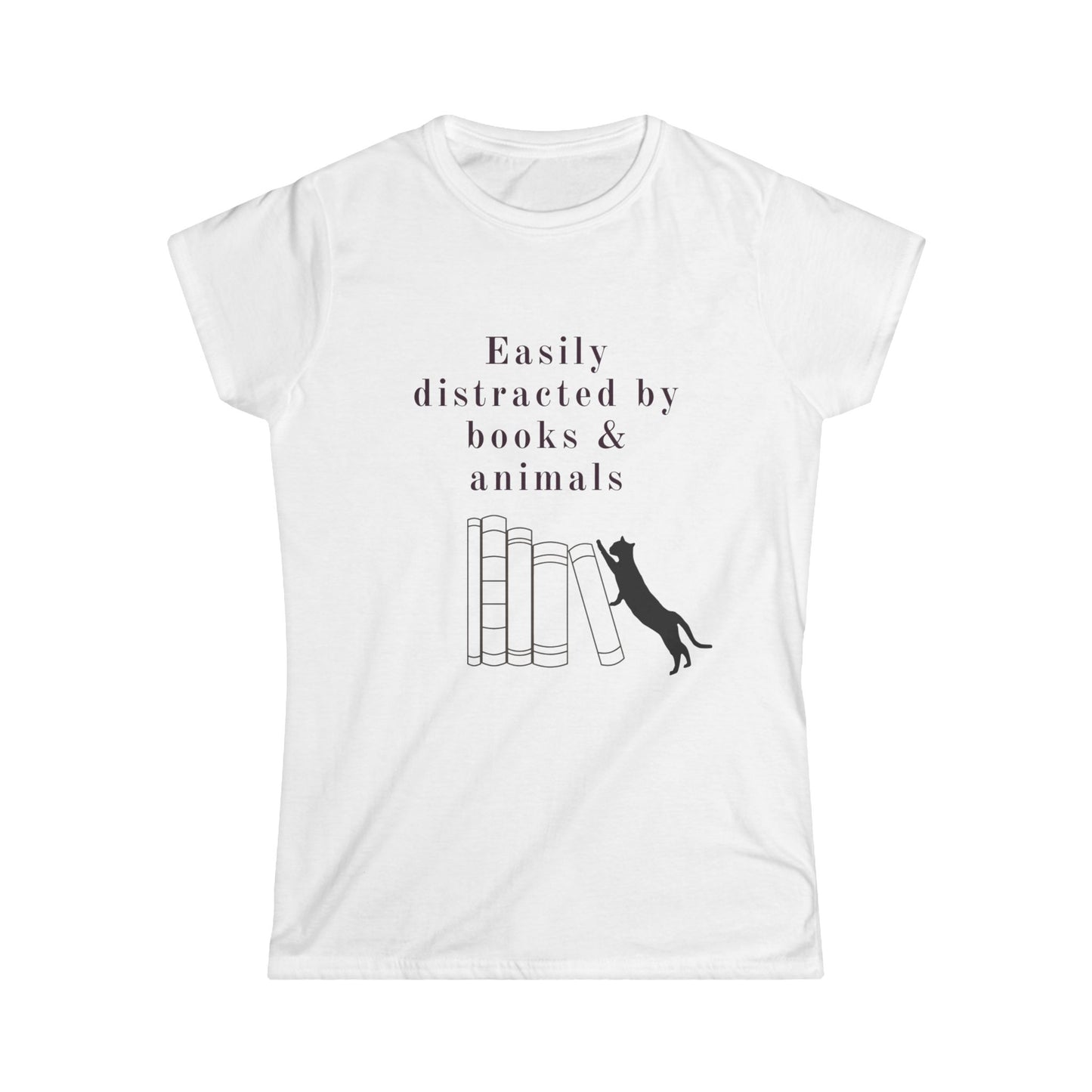 Easily Distracted by Books & Cats Women's Tee