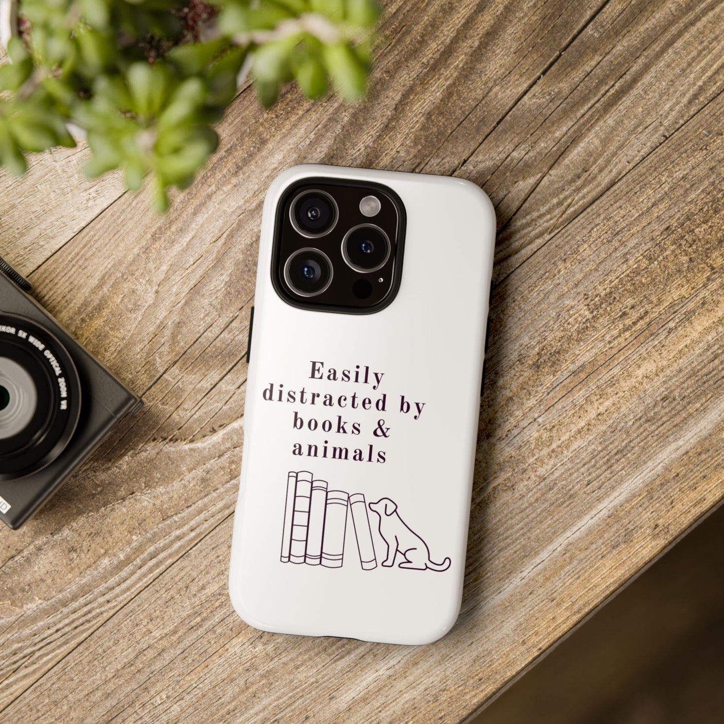 Easily Distracted by Books & Dogs Phone Case