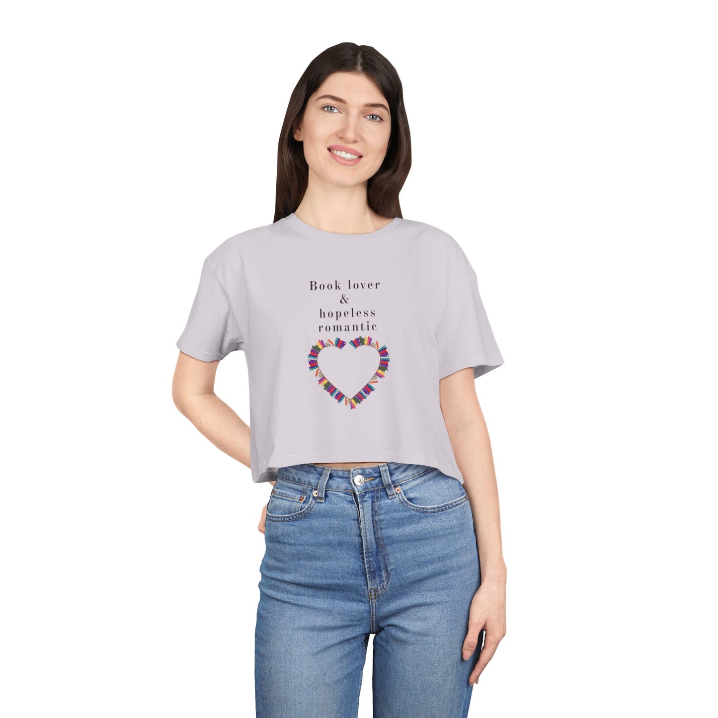 Book Lover & Hopeless Romantic Crop Tee