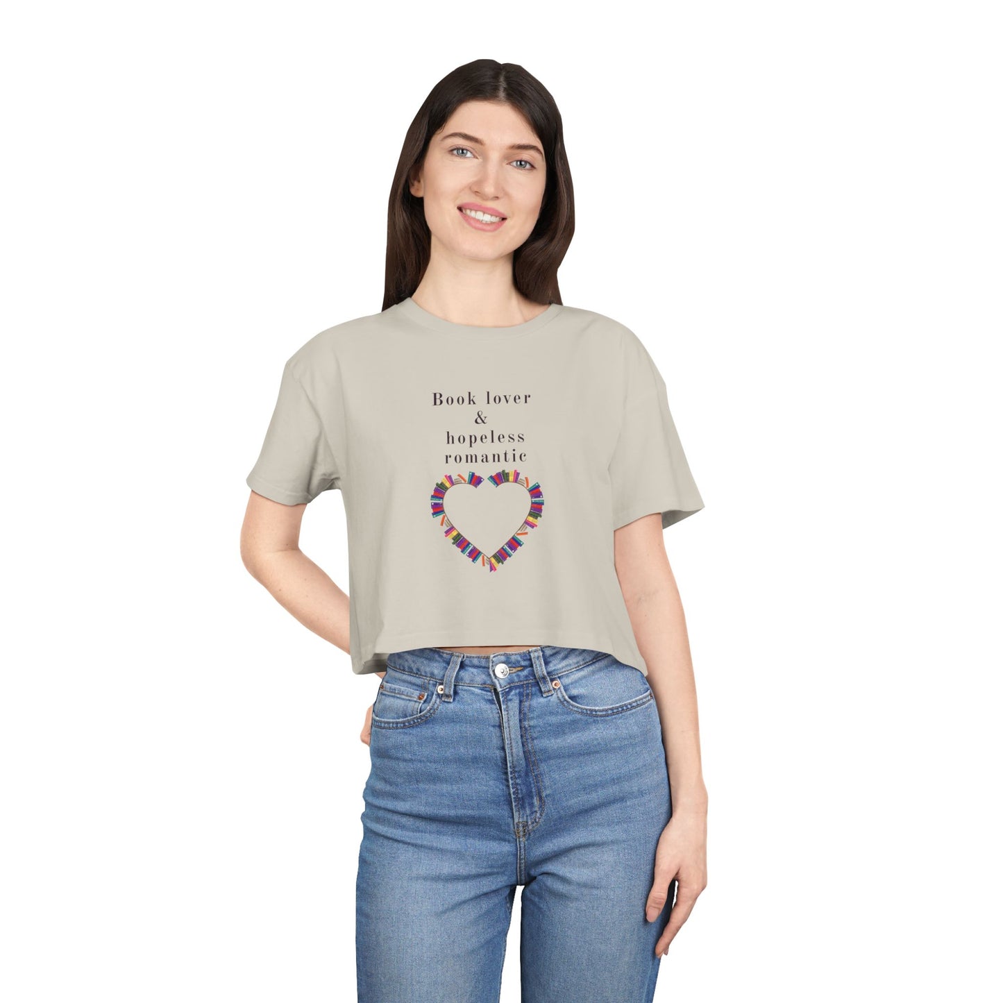 Book Lover & Hopeless Romantic Crop Tee