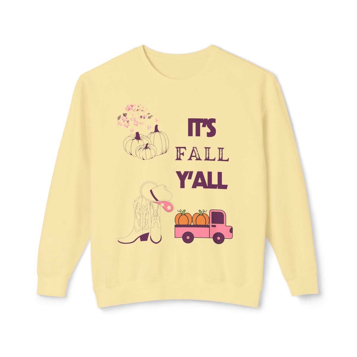 It's Fall Y'all Unisex Lightweight Crewneck Sweatshirt