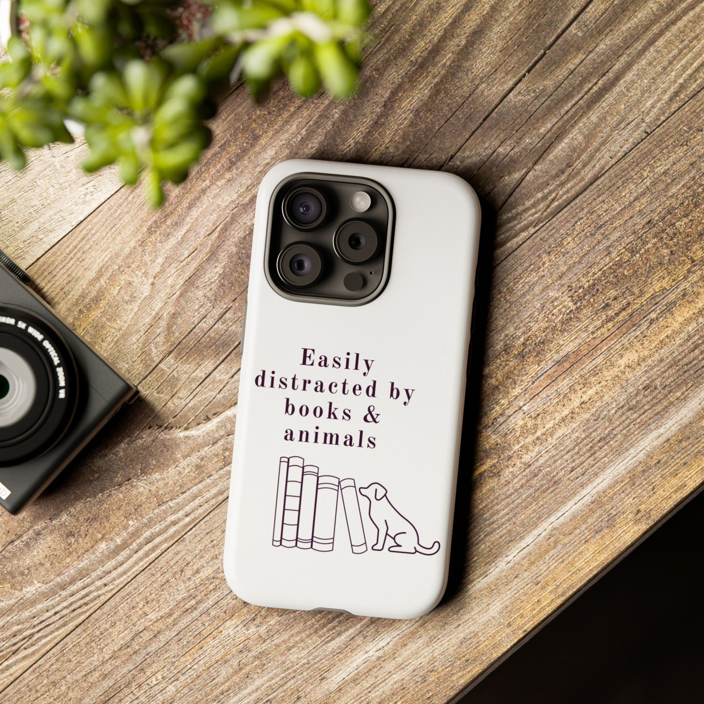 Easily Distracted by Books & Dogs Phone Case
