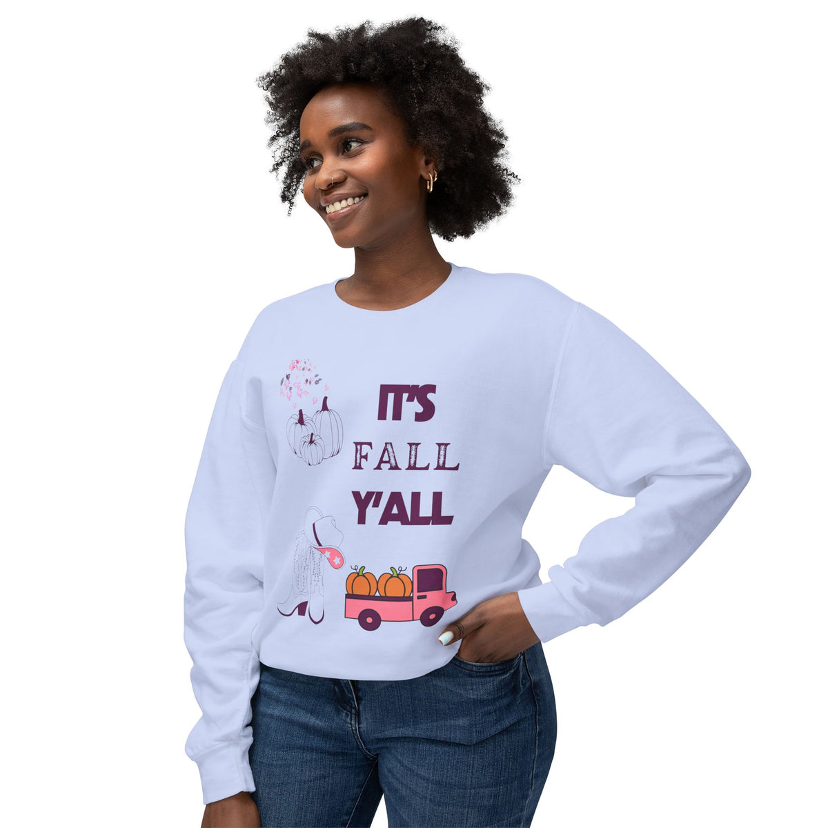 It's Fall Y'all Unisex Lightweight Crewneck Sweatshirt