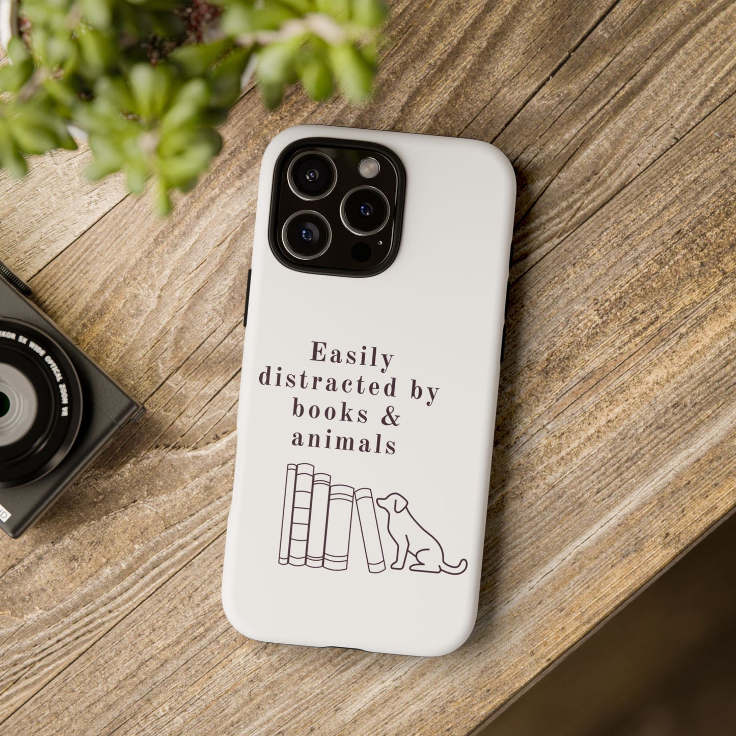 Easily Distracted by Books & Dogs Phone Case