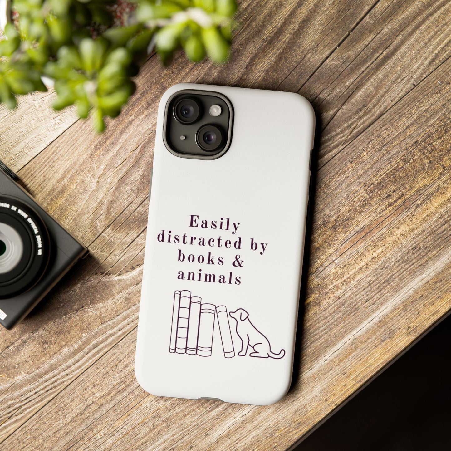Easily Distracted by Books & Dogs Phone Case